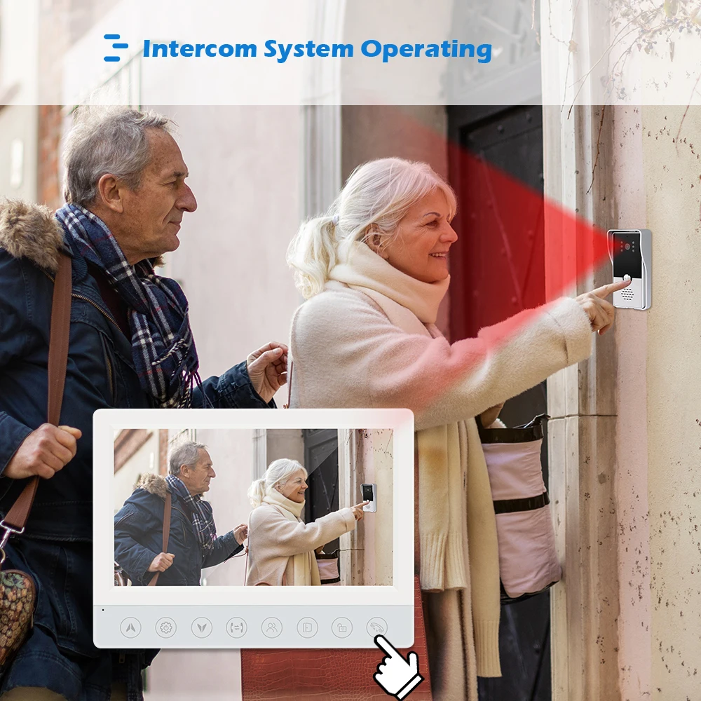 Avata 7 Inch Wired Video Doorphone Intercom 1000TVL Video Doorbell Camera Waterproof Intercom With Electronic Lock For Home