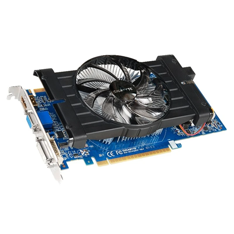 Видеокарта GIGABYTE GTX 550Ti 1 Гб, графический процессор GPU GDDR5, видеокарта nVIDIA Map GeForce GTX550 Ti 1GD5, б/у мини-видеокарта Dvi
