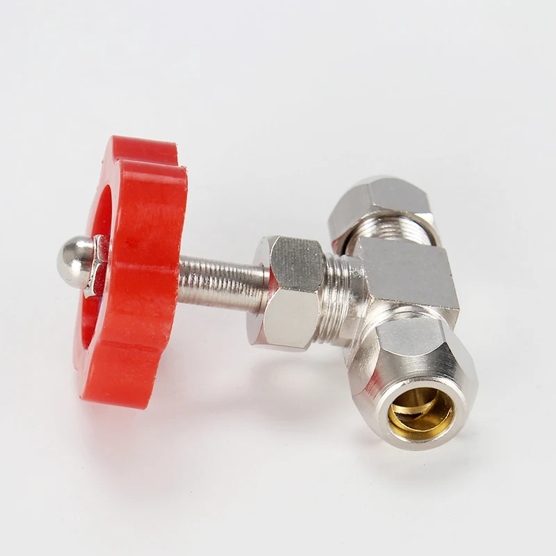 6mm 8mm 10mm 12mm Hole Dia Orange Plastic Handle Metal High Pressure Durable Tube Needle Type Globe Valve