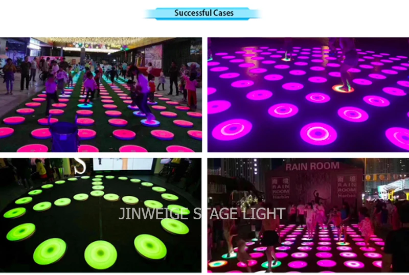 Music Interactive LED Interactive Sersor Dance Floor 50cmx50cm Waterproof Funny Piano Playing Round Dance Tiles Outdoor Square