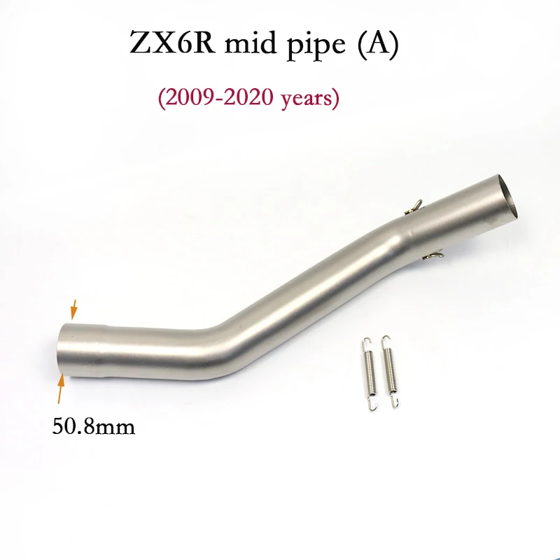 Motorcycle Exhaust Muffler Middle Pipe Connector Stainless Adapter Fit For KAWASAKI ZX6R ZX10R Z750 Z800 2004 2005-2020