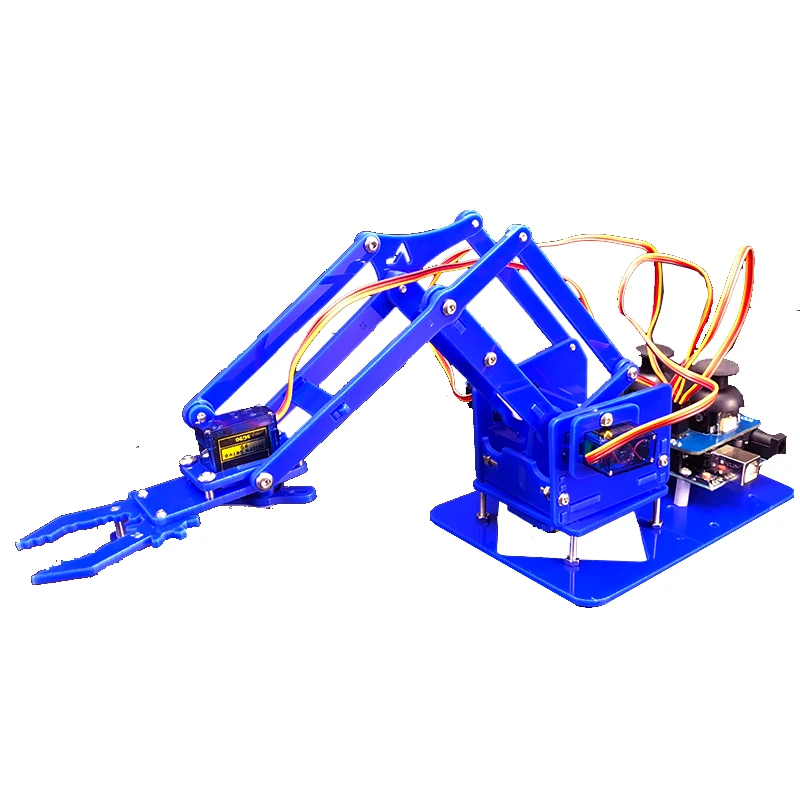 SG90 MG90S 4 DOF Unassembly Acrylic Mechanical Arm Robot Manipulator Claw for Arduino Maker Learning DIY Kit Robot