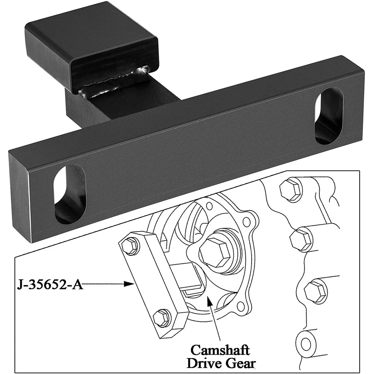 

ESUYA Cam Gear Retaining Tool J-35652-A Fits for Detroit Diesel 60 Series Alternative to OEM M30116 Black