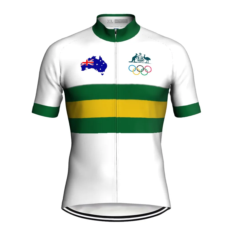 Australia Pro Summer Cycling Jersey Jacket Bib Mountain Wear MTB Top Road Breathable Short Shirt Bicycle Classic Sport Clothes