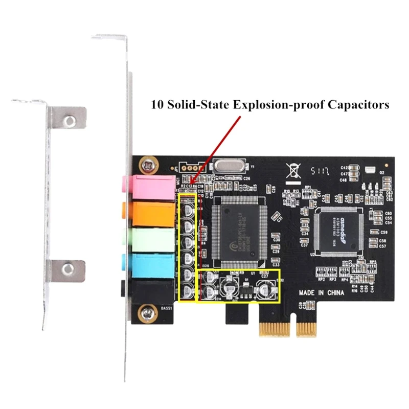 PCIe Sound Card 5.1 Internal Sound Card with Low Bracket, 3D Stereo PCI-e Card,CMI8738 Chip 32/64 Bit