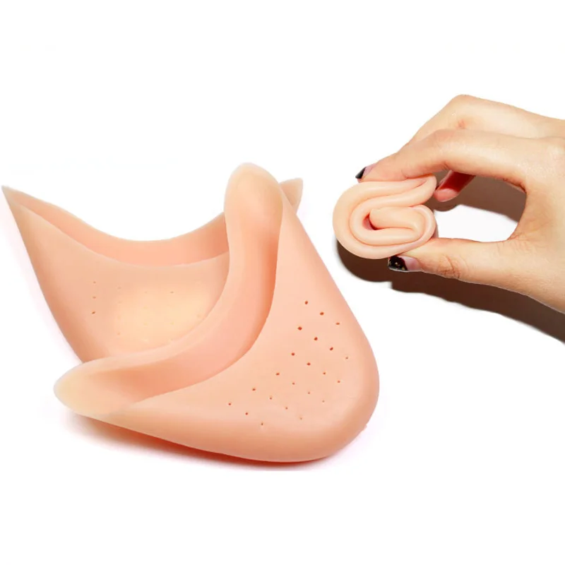 1Pair Silicone Gel Pointe Ballet Dance Shoe Toe Pads Toe Caps Toe Protector with Breathable Hole for Pointed Ballet Shoes