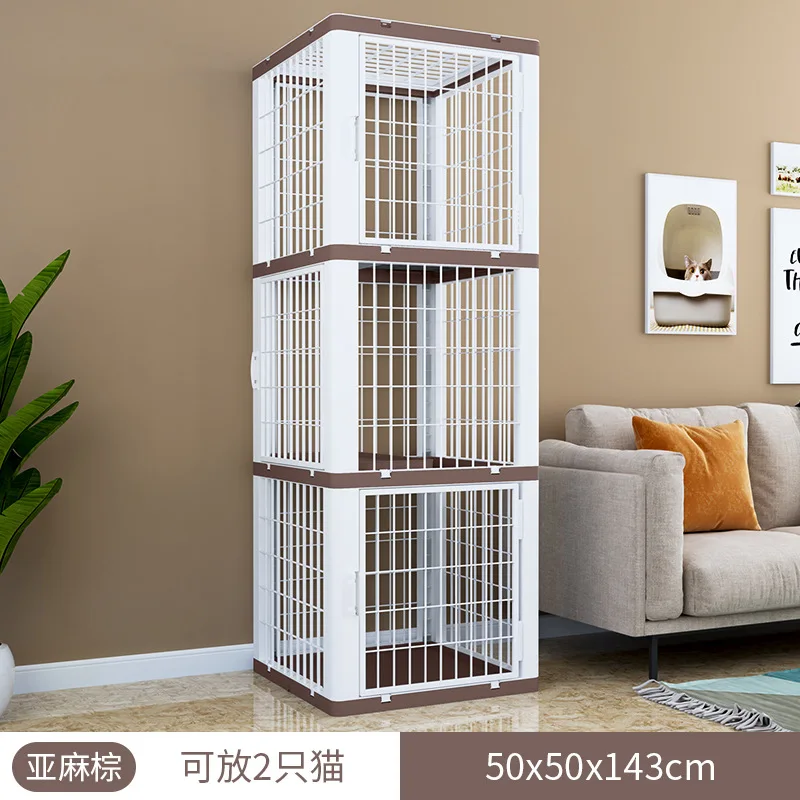 Cat Housing Large Cat House Cat Breeding Luxury Three-story Cat Cage   Multi-specification cat house