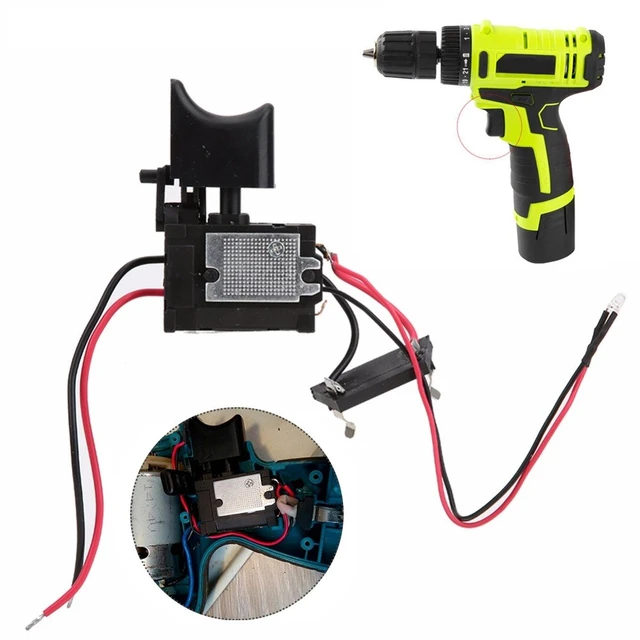 16a 7.2 V 24 V Trigger Switch Electric Cordless Drill Dustproof Speed Control Push Button Switch With Small Light Part Accs Power Tool Accessories AliExpress