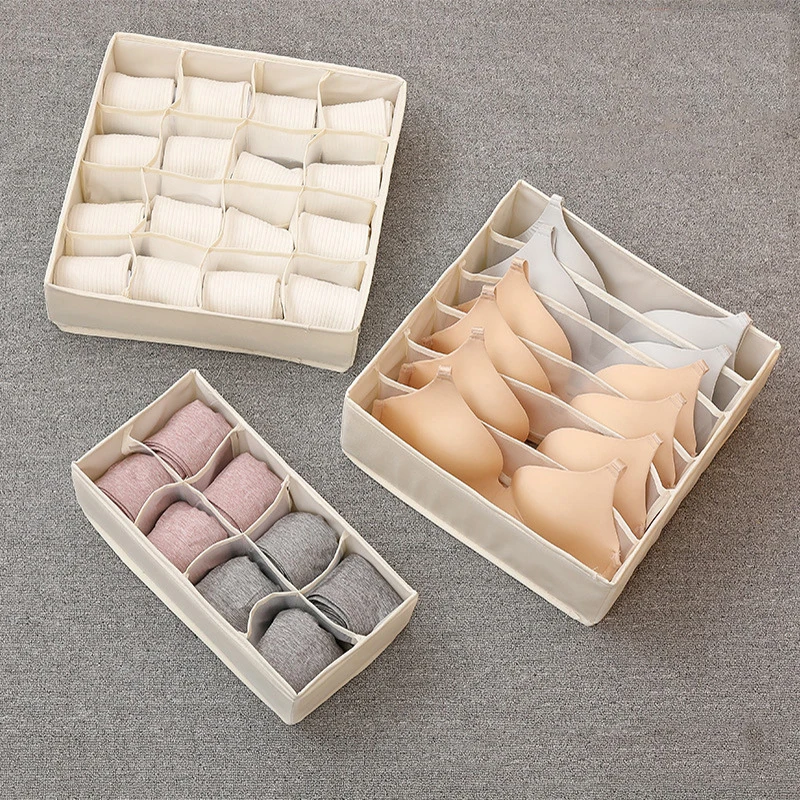 1 Pc Oxford Cloth Underwear Organizer Foldable Closet Drawer Divider Panties Bras Socks Ties Home Room Durable Storage Box