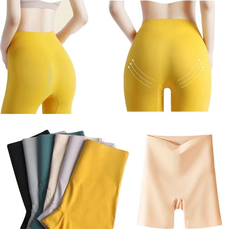 High Waist Women\'s Skirt Shorts Boxer Panties Girls Safety Briefs Pure Color Underpants Tights Slim Lingeries Short Pants Summer