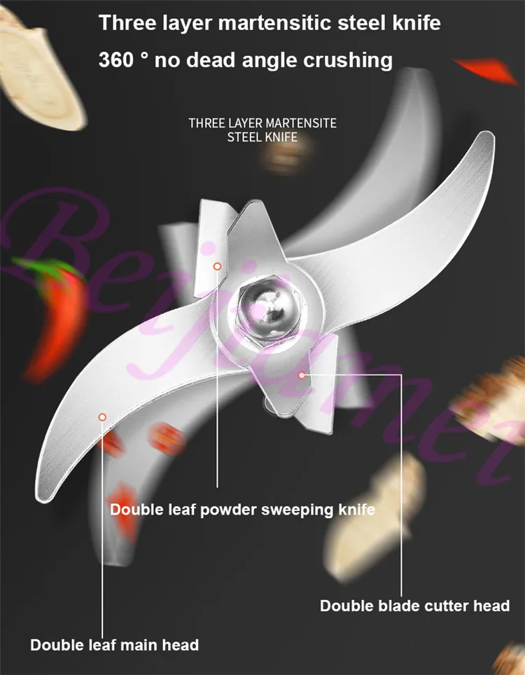 Moedor comercial de pó de alimentos, triturador de cereais de grãos domésticos, máquina de moagem de pó ultrafino