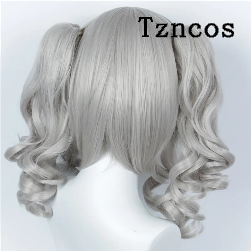 Tzncos Anime Kantai Collection Kashima Cosplay Wig Kashima Wigs With Chip Removable Ponytails + Wig Cap