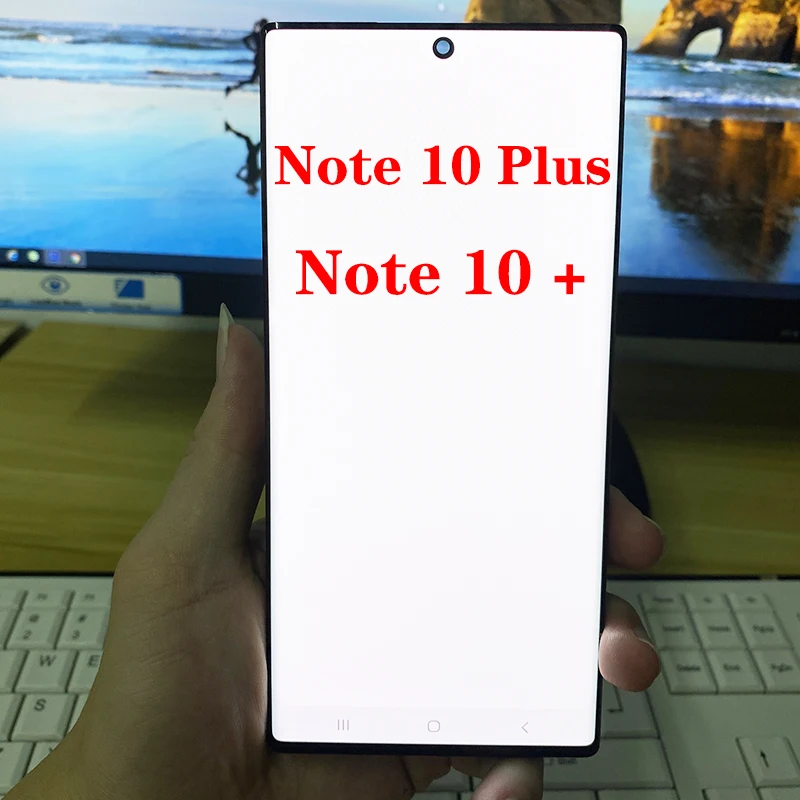 

With Dead line LCD For Samsung Note 10 Plus LCD Display 6.8''Frame Digitizer Assembly For Note 10 Plus N975 N975F Screen