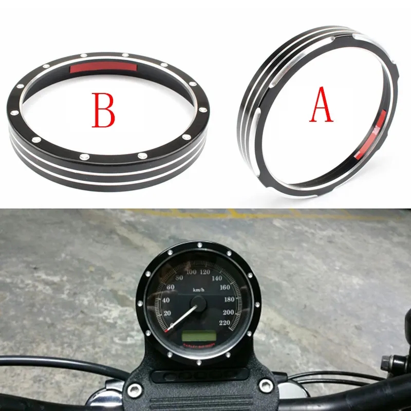 Black Billet Aluminum Speedometer Trim Bezel Fit For Harley Sporster 883 1200 XL Dyna Street Bob Low Rider