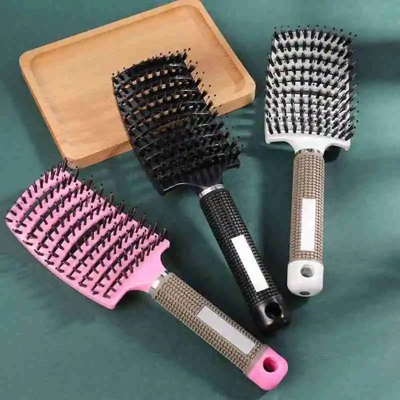 7 Colors Scalp Massage Comb Bristle Nylon Brushy Hairbrush Wet Curly Detangle Hair Anti-breakage Demelante Brush