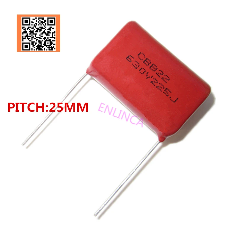 

5pcs 630V 2.2UF 225J Pitch 25mm 4.7UF 475J PITCH 630V 5% DIP CBB Polypropylene film capacitor