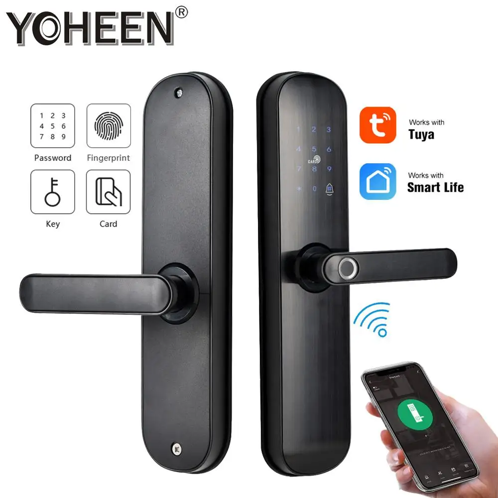 TUYA Smart Door Lock Digital Code Biometric Fingerprint Lock with WiFi Smart Life App