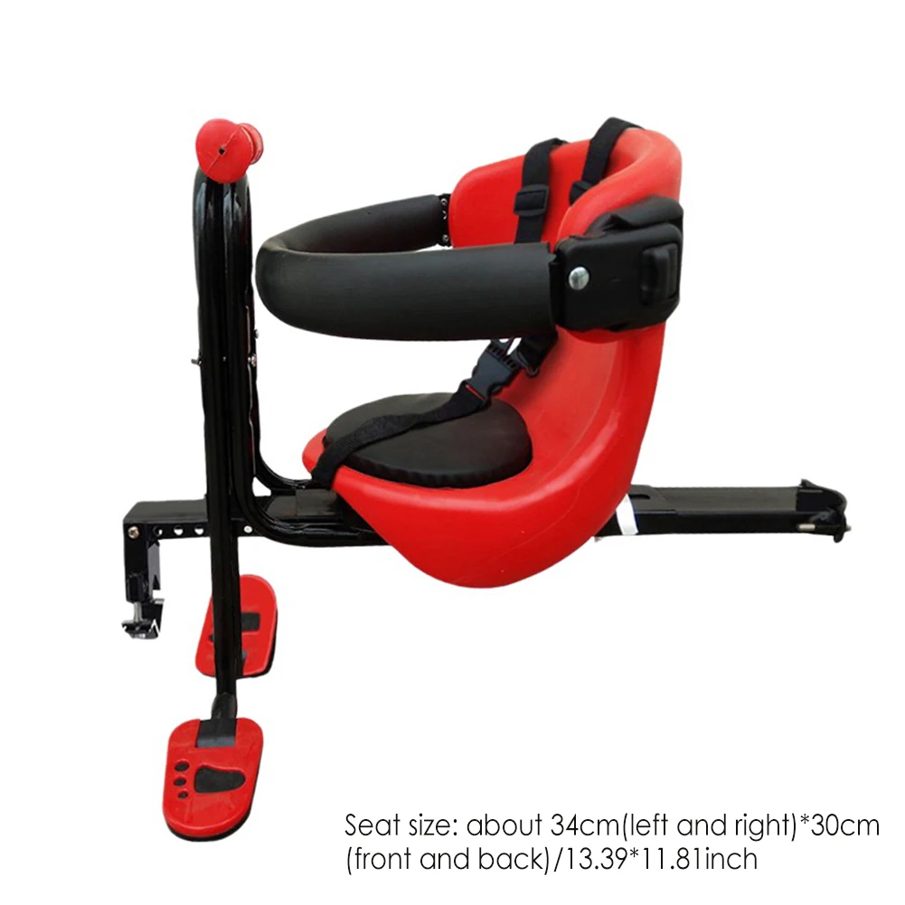 34X30CM Baby Seat Safety Child Bicycle Seat Bike Front Kids Saddle With Folded pedals Support Back Rest Seats for MTB Road Bike