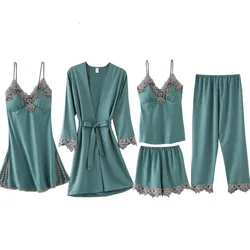 Green Women Rayon Lace Robes Wedding Bridesmaid Bride Gown kimono Solid robe Sleepwear Nightgown Bridesmaid Robes size M-XXL