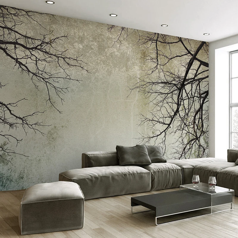 Custom 3D Photo Wallpaper Home Decor Nordic Style Creative Abstract Art Tree Branches Papel De Parede Desktop Mural Wallpaper 3D