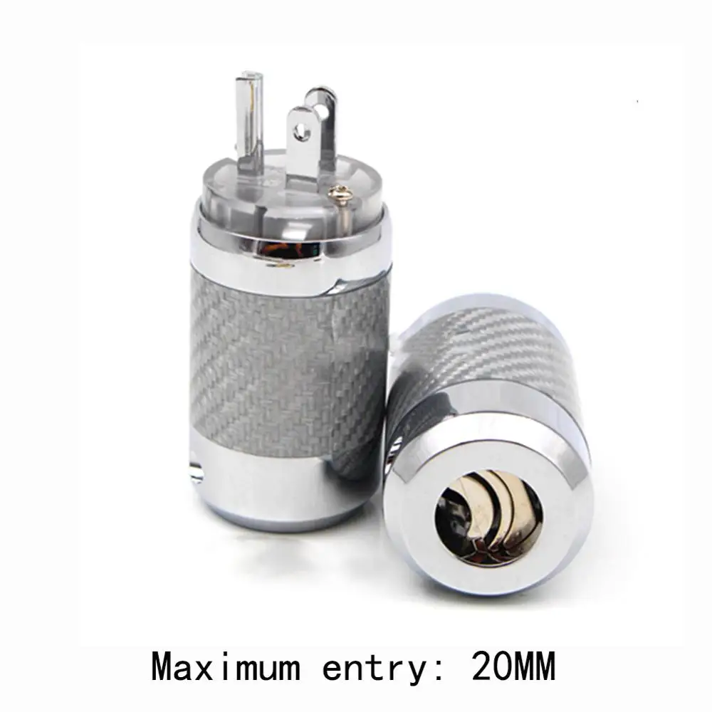 

Factory Directly Offer Carbon Fiber Rhodium Plated US Mains Power Plug IEC Plug Connector for hifi audio AC power cord
