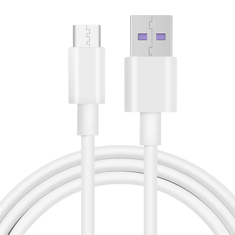 USB Type C Data Fast Charge 5A Cable For Samsung S20 S9 S8 Xiaomi Huawei P30 Pro Mobile Phone Charging Wire White Cable