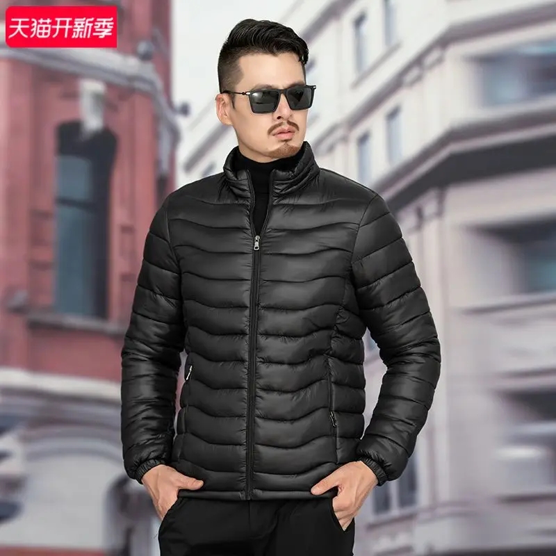 Windbreaker Autumn Cardigan Male Vintage Causal Parka Men's  Stand Collar Winter Jacket Zipper Warm Cotton Padded Jackets