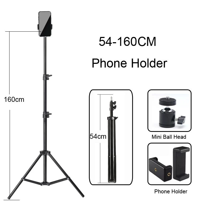 1/4 Screw Head Universal Portable160cm Aluminum Selfie Tripod For Phone Stand Mount Digital Camera With Bluetooth Remote Control