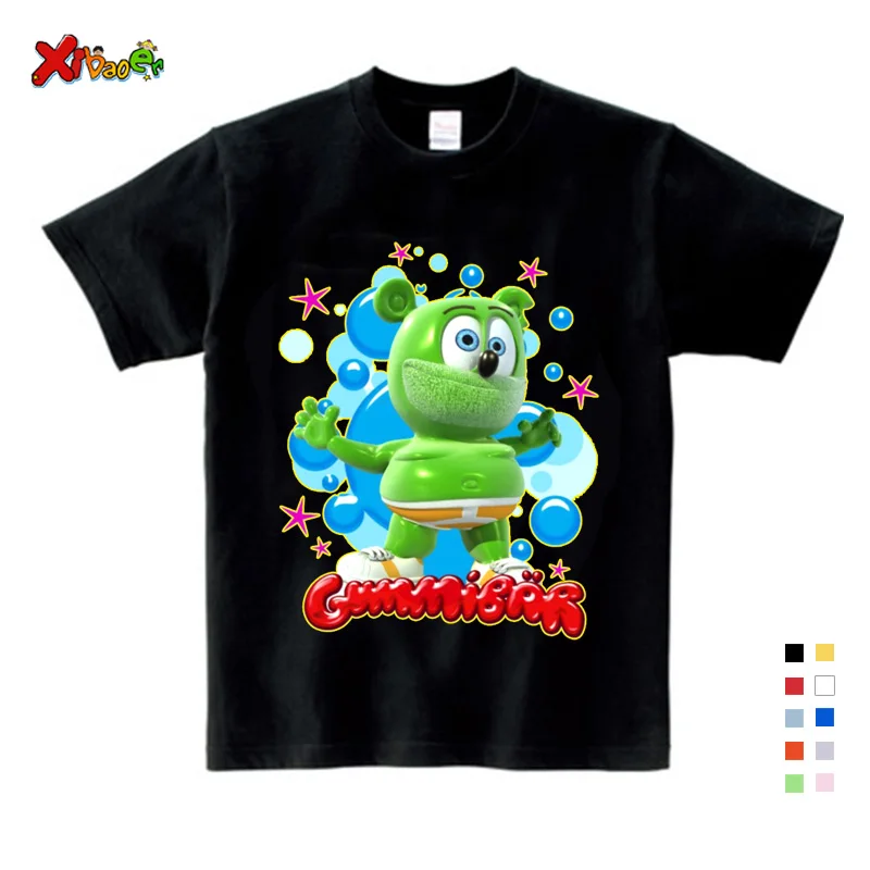 Boys Tshirts Size 3-9T Baby Boys Girl Gummy Bears T Shirt Cartoon Funny Casual Kids Clothes Summer Harajuku Children\'s Clothing