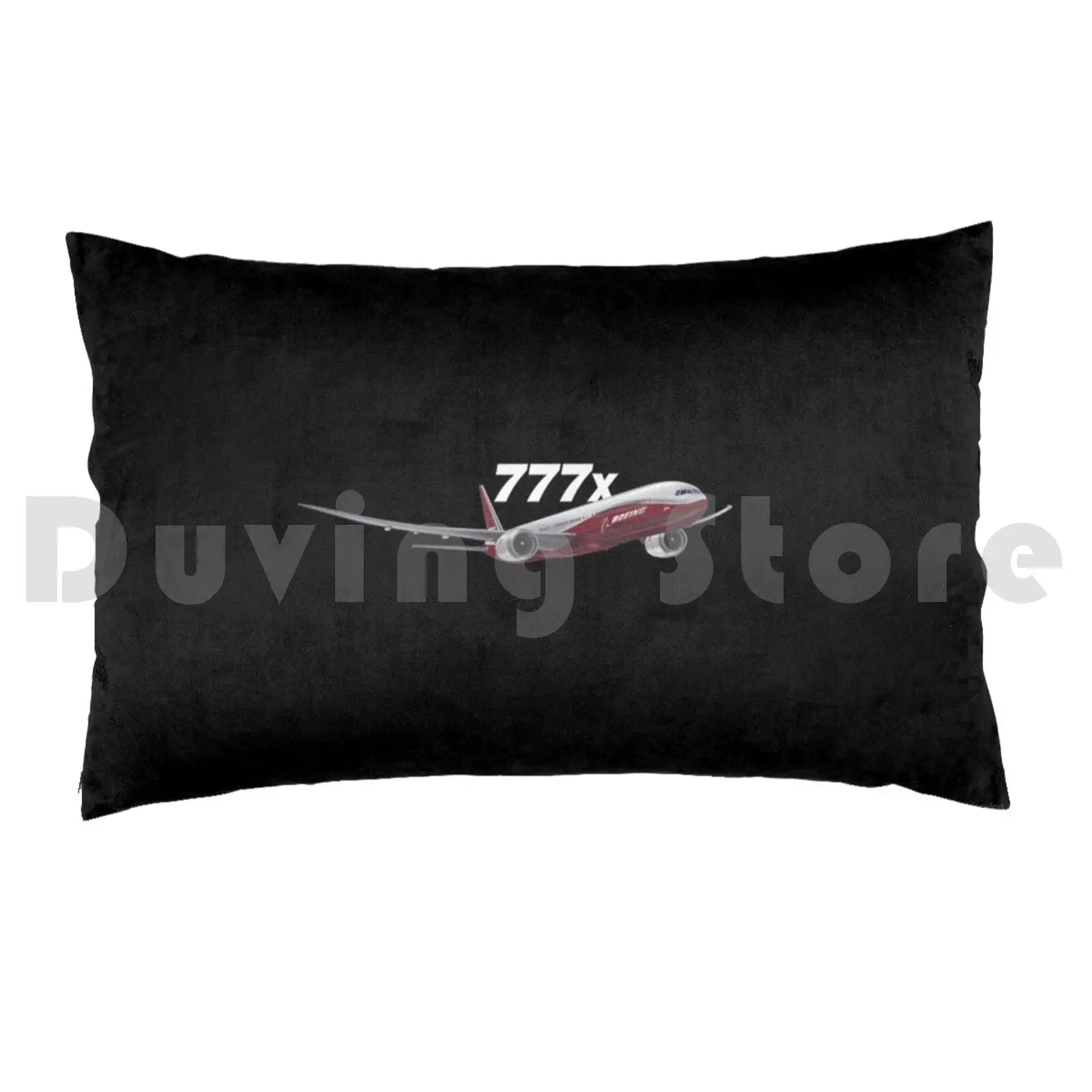 Boeing 777x Image Pillow Case DIY 50*70 Boeing Air Transport Commercial Fly Flying Flight 777x Jet Aviation