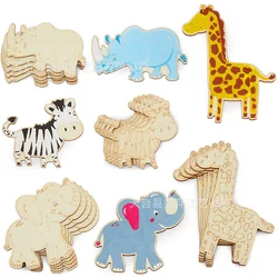 10pcs fai da te creatività animale Chip di legno decorazione per feste a casa accessori in legno asilo ornamento appeso a mano giocattoli per bambini