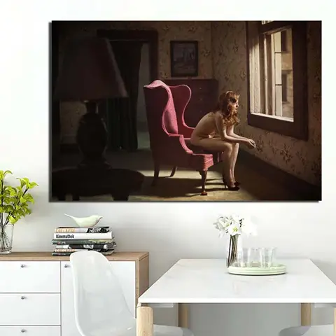 캔버스 페인팅 에드워드 호퍼 벽 아트워크 포스터, 사실적인 그림 프린트, 여성 홈 장식, 거실용 북유럽 모듈러