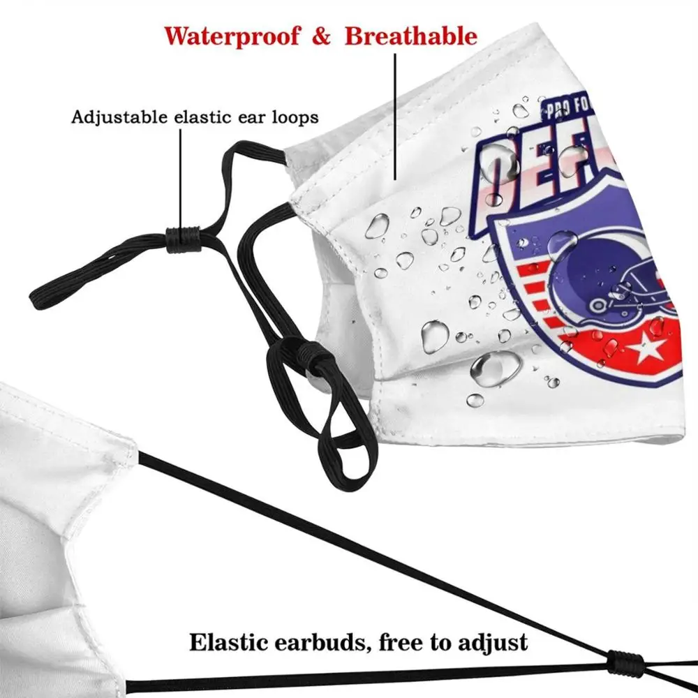 Defund Pro Football Washable Trending Customized Pm2.5 Filter Mask Politics Football Encourage Funny