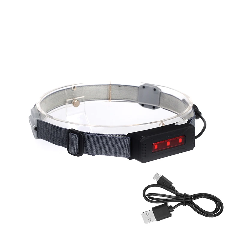 Mini COB LED Headlamp USB Rechargeable Headlight Portable Emergency Head Lamp White & Red Lighting for Working Camping