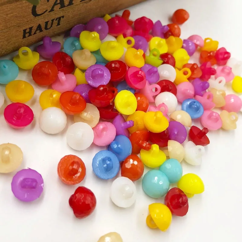 50pcs 12.5mm Mini Semicircle Plastic Buttons Sewing/Appliques/Baby Crafts Lots PT84