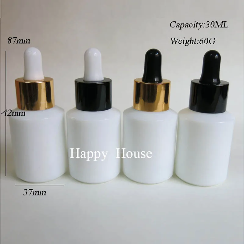 

300pcs/LOT 30ml Empty white Glass Dropper Bottle, 1oz White Glass Container,1oz Dropper Bottles