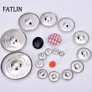DIY 수제 금속 빵 모양 원형 패브릭 단추, 16L-44L 알루미늄 커버 천, 100 세트 액세서리 PUTG