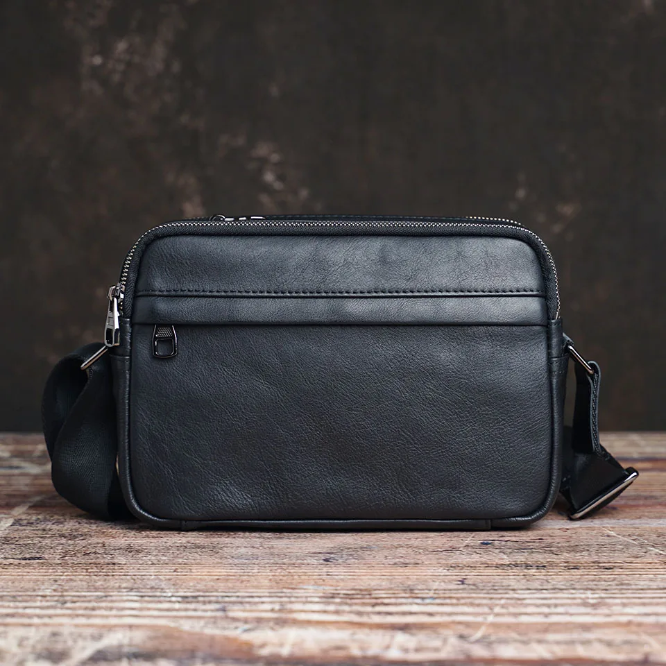 NUPUGOO Casual männer Schulter Tasche Aus Echtem Leder Klassische Umhängetasche Einfache Crossbody Hohe Qualität Leder Für 9,7 Zoll iPad – Detail 7