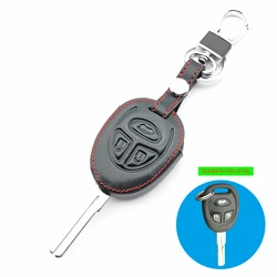 3 Buttons genuine leather car key cover case set for Saab 9-3 9-5 93 95 key fob shell skin protector car accessories