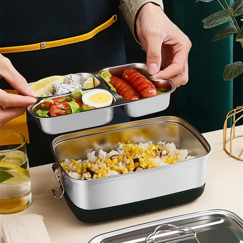 

304 Stainless Steel Lunch Box Bento Box For School Kids Office Worker Steaming Food Box Container Food Storage Box