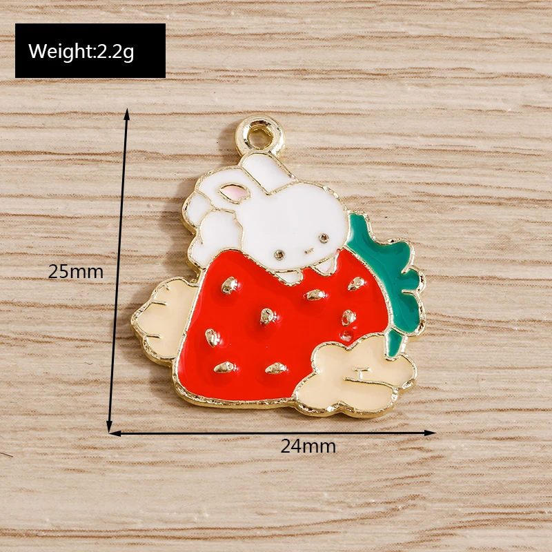 10 Stück Cartoon-Tier-Charms für die Schmuckherstellung, Emaille, Panda, Kaninchen, Katze, Hund, Elefant, Charms-Anhänger für Halsketten, Ohrringe, Geschenk – Detail 28