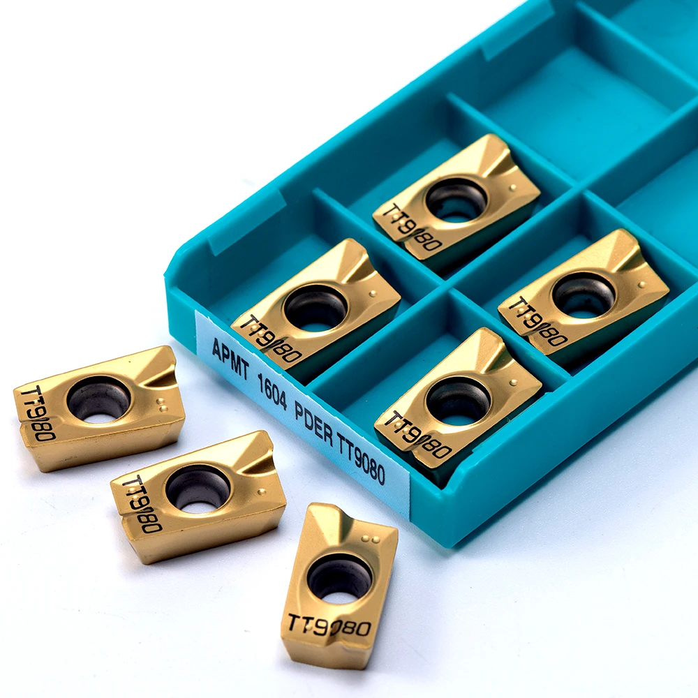 Imagem -02 - Carbide Fresadora Interna Inserção de Máquina Cnc Torno de Metal Ferramenta de Torneamento Alta Qualidade Apmt1604 Pder Tt9080 Apmt 1604 10 Pcs