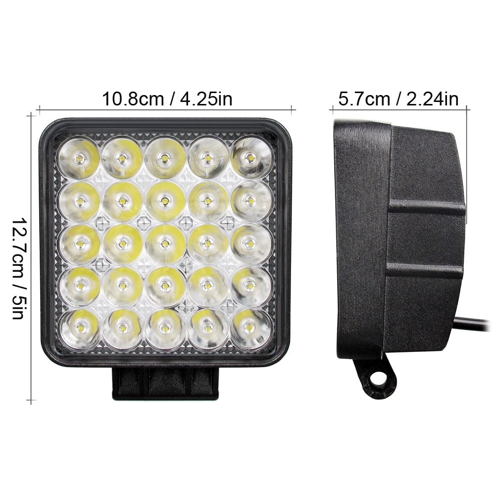 5 Inch Square Led Work Light Bar 12V 24V For Car 4x4 Offroad Motorcycle Tractor Boat Truck Excavator Flood Beam Driving Lights