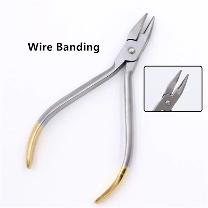 

Dental Stainless Steel Filament Curved Pliers with and Without Snips Orthodontics Tweezers Dentistry Instruments