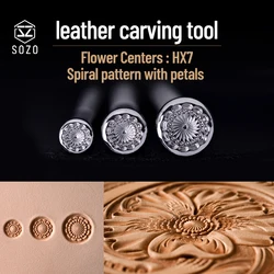 SOZO HX7 centri per fiori per utensili da intaglio timbri per goffratura in pelle con stampa a semi di petalo in acciaio inossidabile 304