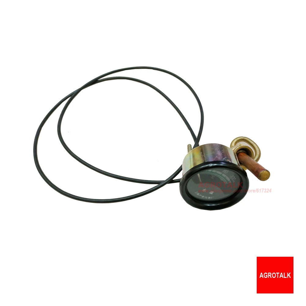 Water temperature gauge with cable (1.6m) for Shanghai SH500 / SH504 or Taishan TS254 / TS304 series tractor,  part number: