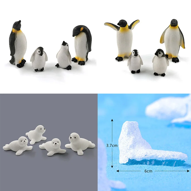 4pc Christmas Penguin Rabbit Squirrel Cat Dog Cow Pig Animal Model Action Figure Cake Decoration Hot Toy Set Children Doll House