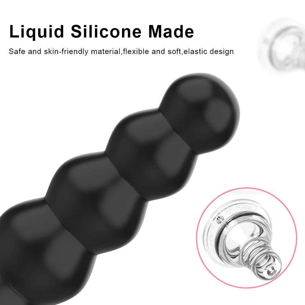 Big Dildos Butt Plug Masturbator Liquid Silicone 5 Beads Anal Plugs with Strong Suction Cup Sex Toys for Women Men 18 Sexshop