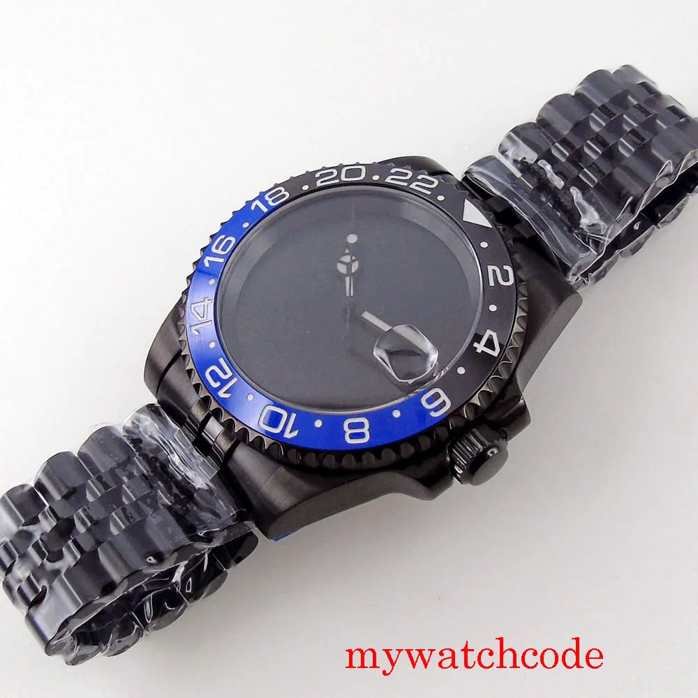 40 มม.Bliger สีดําปราศจากเชื้อ Sapphire Glass NH35A MIYOTA 8215 MINGZHU 2813 PT5000 อัตโนมัตินาฬิกาผู้ชายเซรามิคใส่ Jubilee
