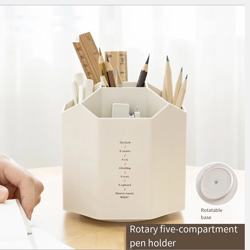 360 Degree Rotating Pen Holder Large Capacity Desktop Pencil Organizer Storage Box Student School Office Stationery accessories